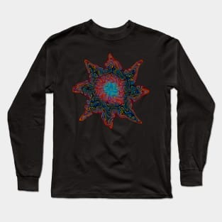 Colorful 8 sided funky star Long Sleeve T-Shirt